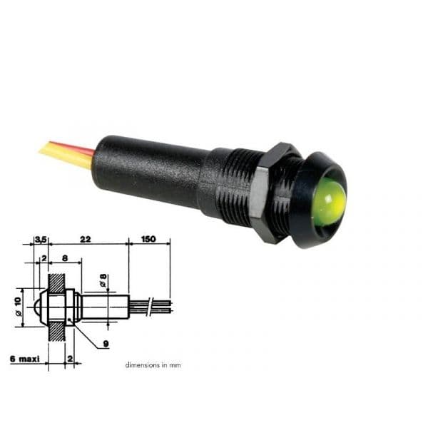 Velleman LED Piloto Geen Anel Cromado 5v - 5VCG