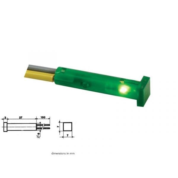 Velleman Luz Piloto Quadrado Green 7x7mm 12v - CCAF012V