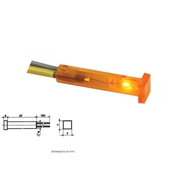 Velleman Luz Piloto Quadrado Âmbar 7x7mm 24v - CCAF024A