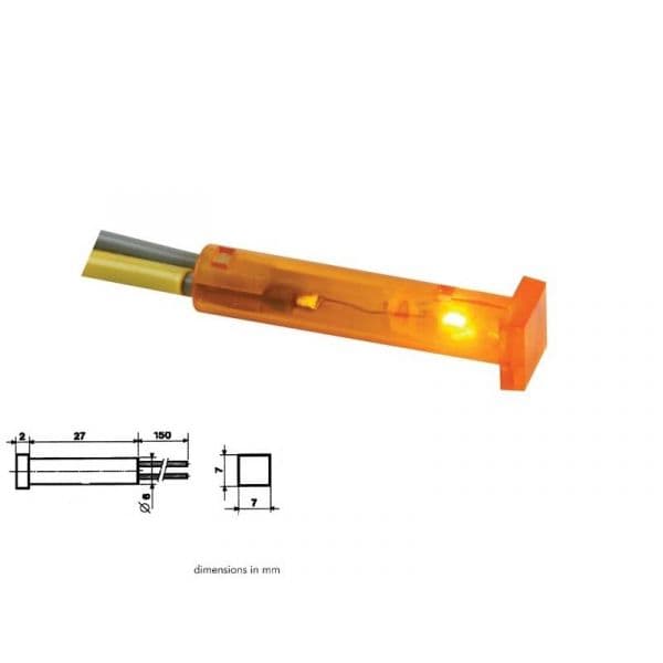 Velleman Luz Piloto Quadrado Âmbar 7x7mm 220v - CCAF220A