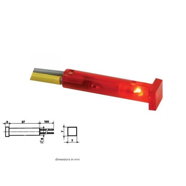 Velleman Luz Piloto Quadrado Red 7x7mm 220v - CCAF220R