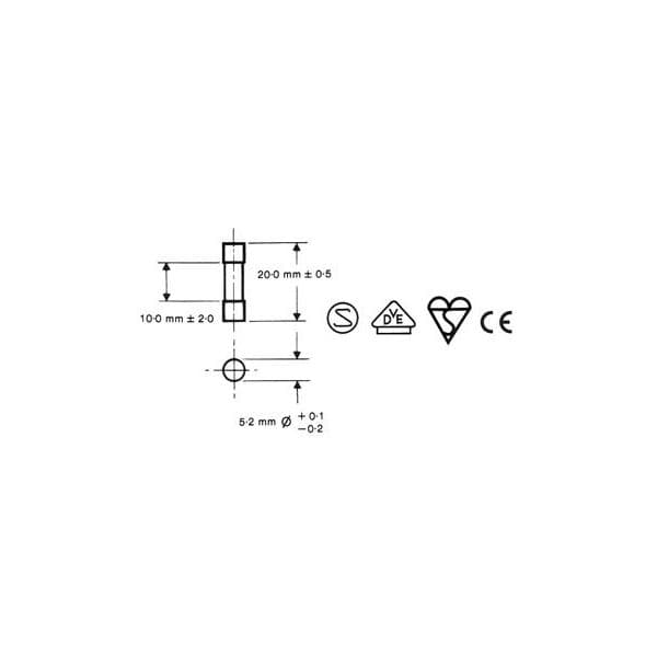 Velleman Fusível 5x20mm Fusão Rápida 0.5A (10 Unids/caixa) - FF0.05N