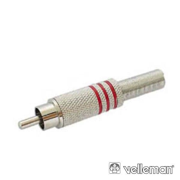 Velleman Ficha Rca Macho Metalizada Vermelho