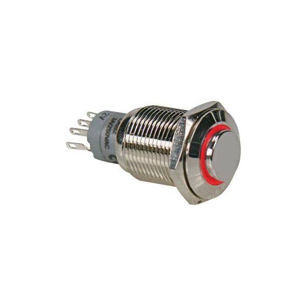 Velleman Interruptor de Pressão metal com anel vermelho 12V R1710R