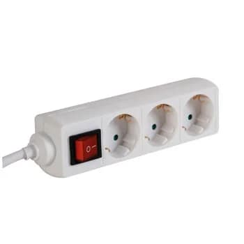 Perel Bloco 3 Tomadas + Interruptor Cabo - VELEB3S-3-G