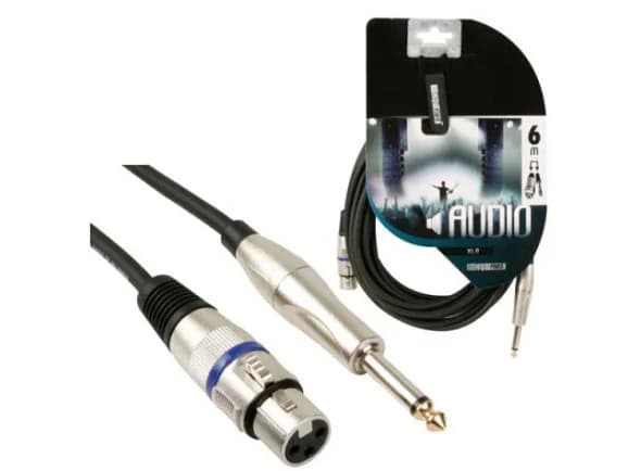 Velleman Cabo de audio profissional, XLR Femea para jack macho mono 6 VELPAC111