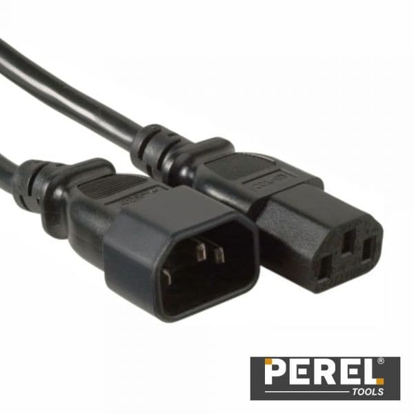 Perel EPC030E100 Cabo de Alimentação IEC C13 Macho / IEC C14 Fêmea 3m