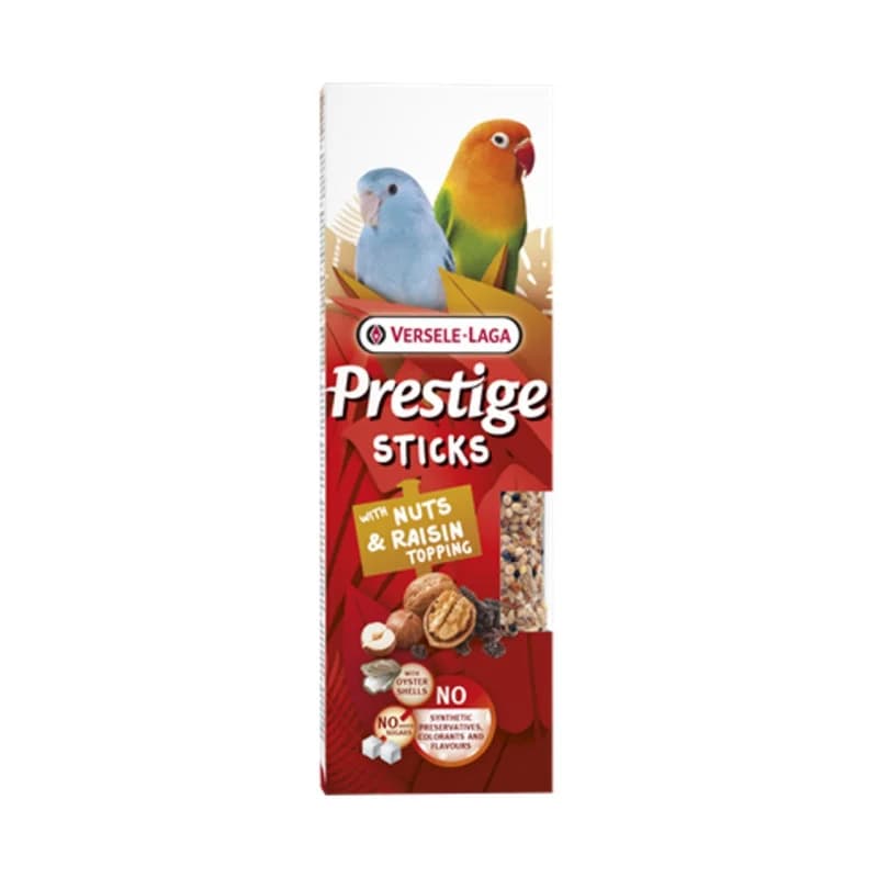 Versele Laga Prestige Sticks para Periquitos/Pequenos Papagaios com Nozes e Passas 2 x 30g