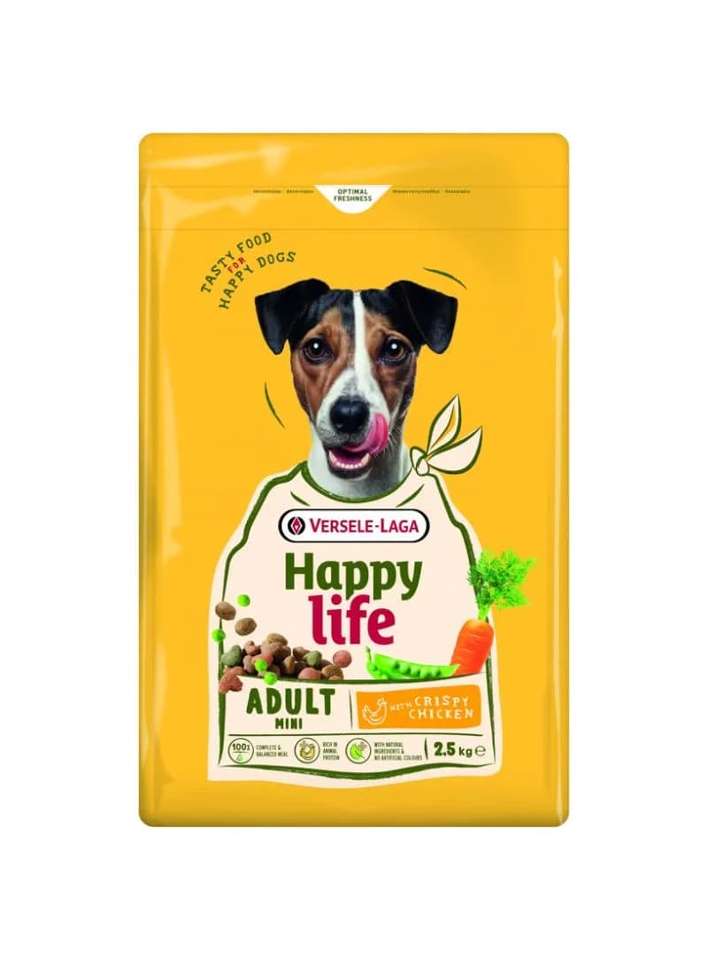 Happy Life Adult Mini com Frango - Alimento seco para cães pequenos 2,5 kg