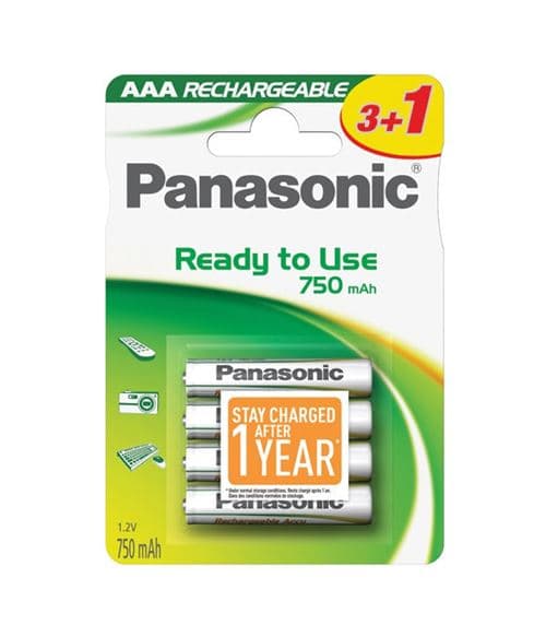 PANASONIC PILHAS RECARREGAVEIS AAA/P03 750MHA BLISTER 4 PI