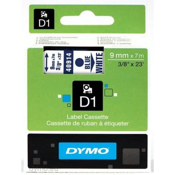 Fita gravacao dymo 9mmx7m azul/branco (40914) - 12740914