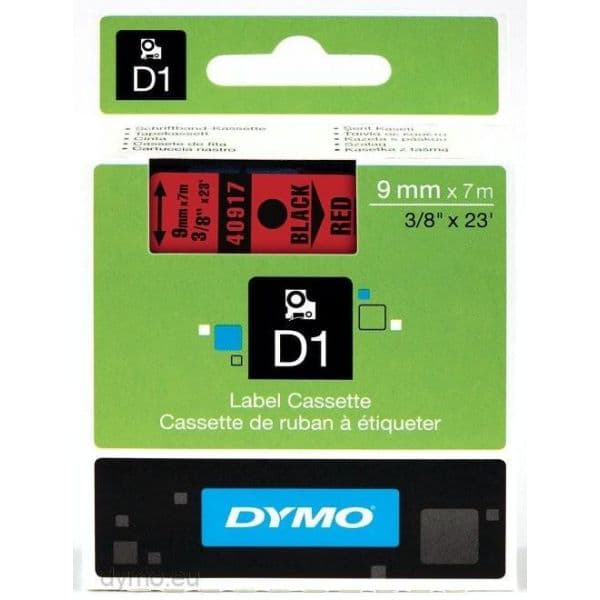 Fita gravacao dymo 9mmx7m preto/vermelho (40917) - 12740917