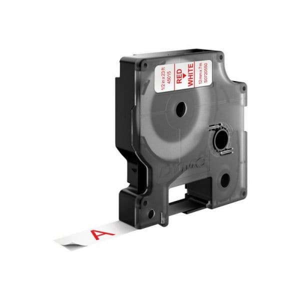 Dymo Fita Gravacao 12mmX7m Branco / Vermelho (45015)
