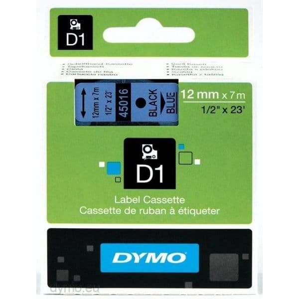 Fita gravacao dymo 12mmx7m preto/azul (45016) - 12745016