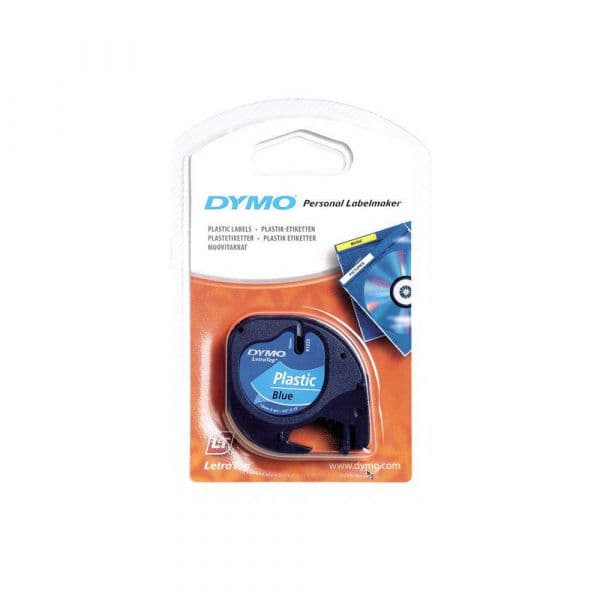 Fita gravacao dymo letratag 12mmx4m preto/azul (91205) - 12791205