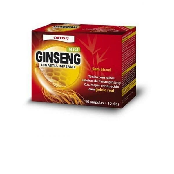 Ortis Ginseng com Geleira Real Bio sem alcool 10 Ampolas