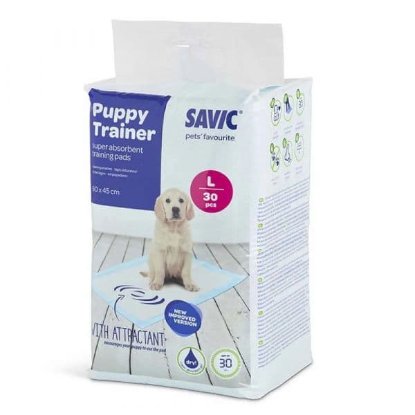 Savic Tapetes de Treino Grandes Para Cachorros Puppy Trainer Pads L 30 Unidades 60x45
