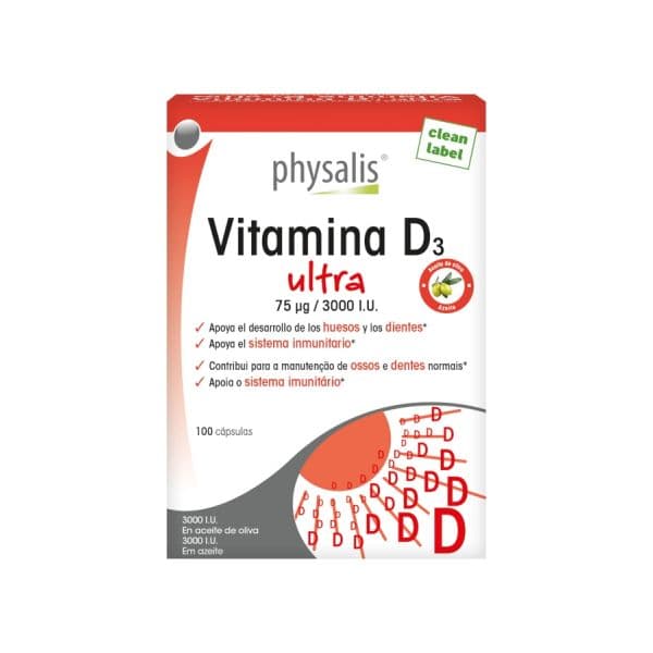 Physalis Vitamina D3 Ultra 3000IU 100 Cápsulas