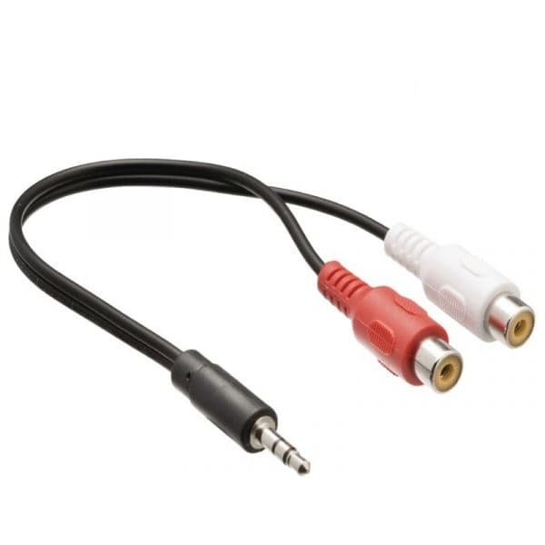 Cabo Adapt. Audio Jack Stereo Macho 3,5mm-2RCA Fêmea 0,2M - VLAP22250B02