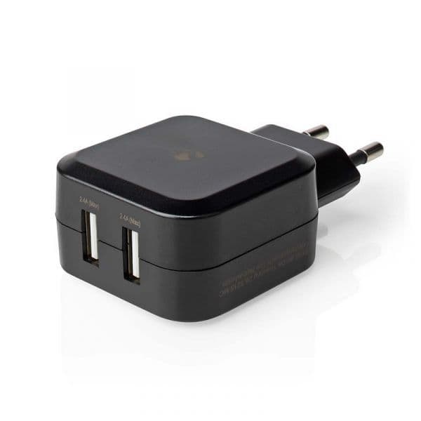 Nedis Carregador De Carro 2x USB-A 24W 4A - WCHAU484ABK
