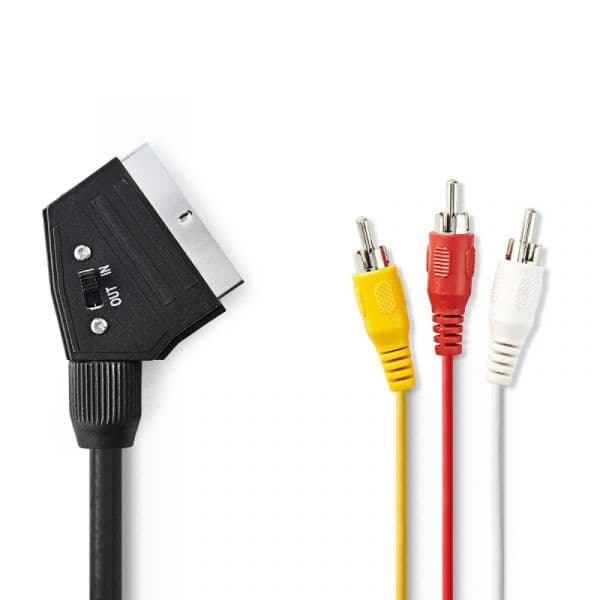Nedis Cabo Scart Comutável Macho Scart - 3x Rca Macho. - CVGP31130BK20