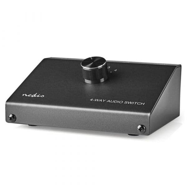 Nedis Comutador De Áudio Analógico 4 Vias - ASWI2404BK