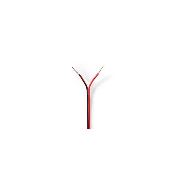 Nedis Cabo de altavoz 2x 0.50 mm² CCA 100.0 m Redondo PVC Black / Red