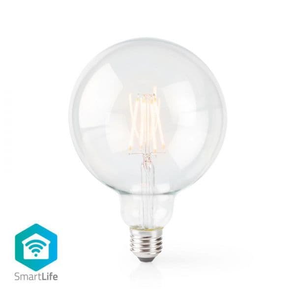 Nedis Lâmpada de filamento LED SmartLife Wi-Fi E27 500 lm 5 W Branco Quente 2700 K Crystal Android (TM) e iOS Diâmetro: 125 mm G125 - WIFILF10WTG125