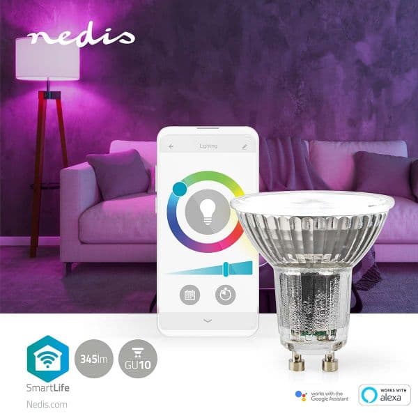 NEDIS 1XGU10 White and Colour LED - WIFILRC10GU10