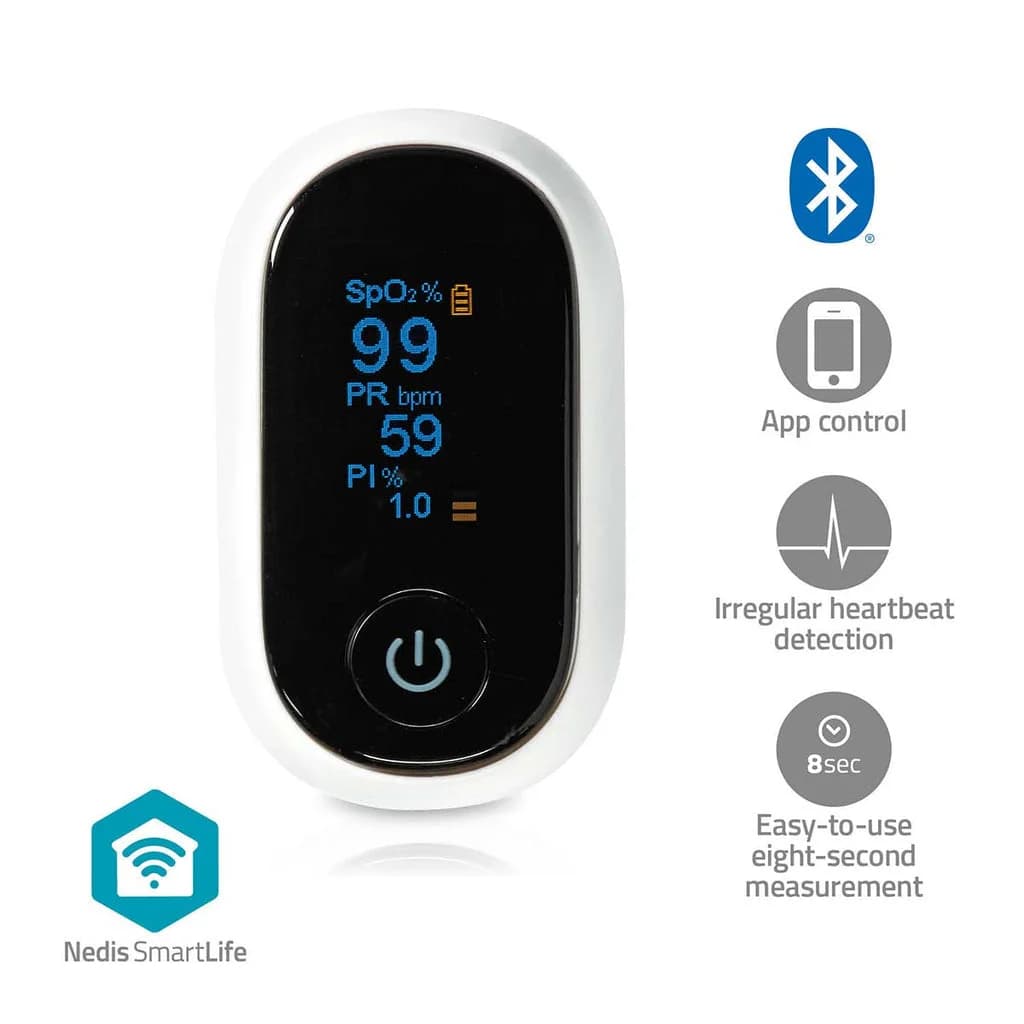Nedis Oxímetro de Pulso SmartLife BTHOX10WT