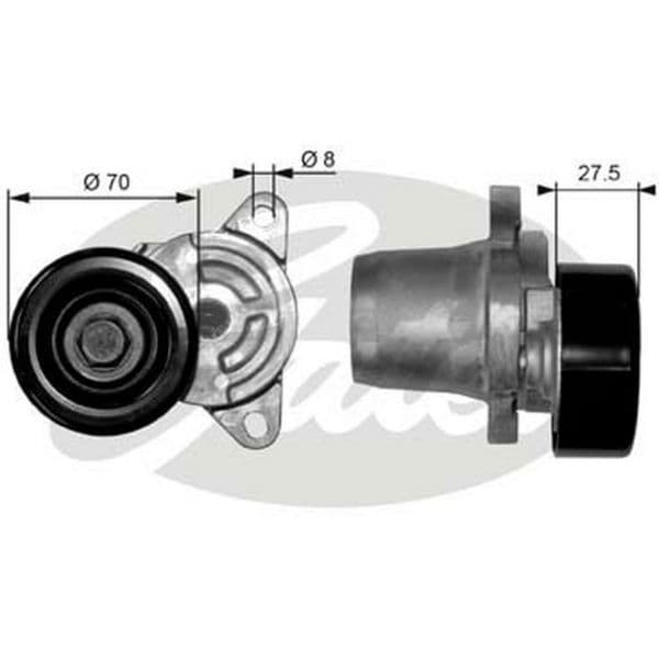 Gates T38454 - Rolo tensor, correia trapezoidal estriada - 5414465668807
