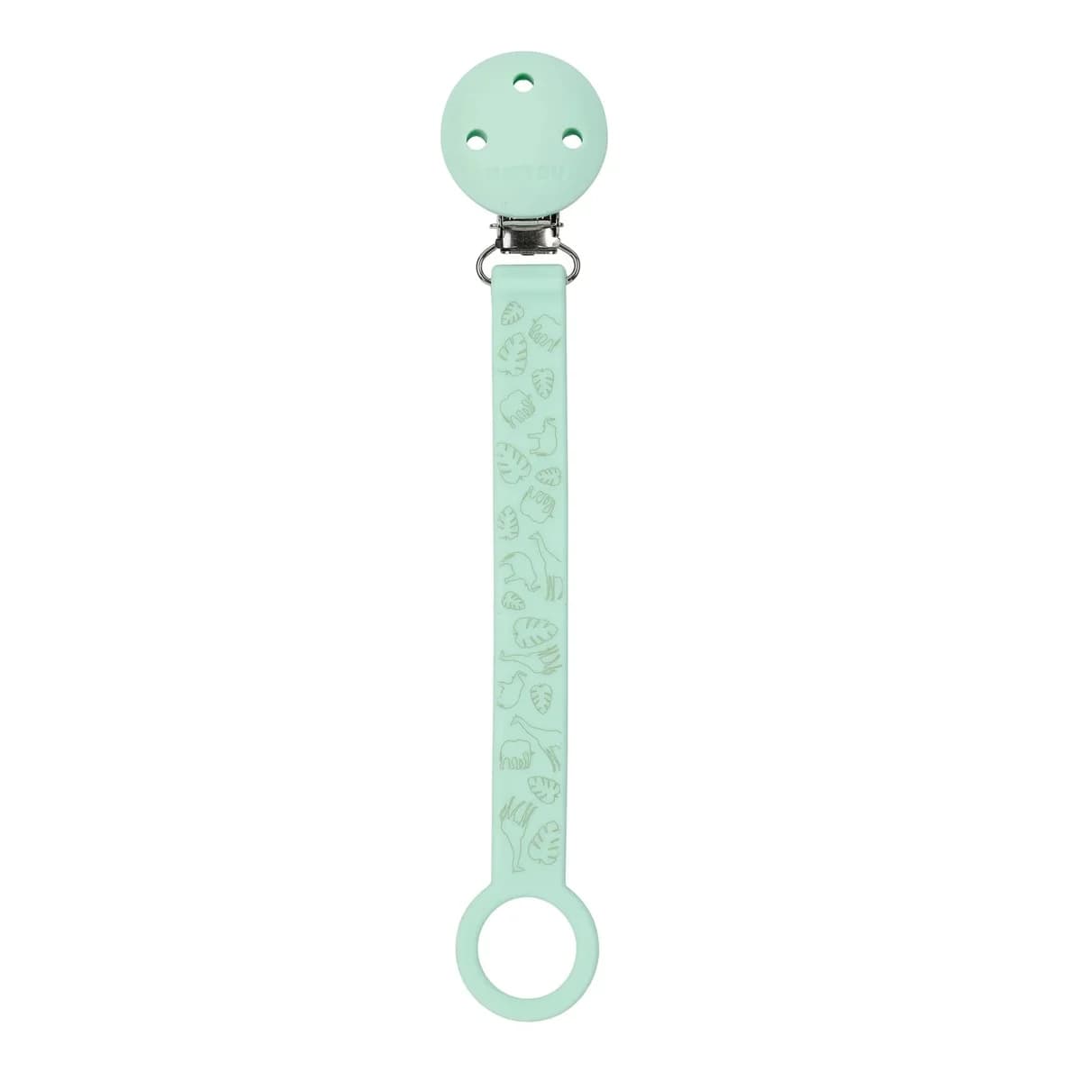 Corrente para Chupeta em Silicone Nattou Menta Safari