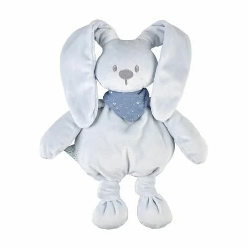 Peluche Nattou Lapidou Coelho Azul com Lenço que Brilha no Escuro