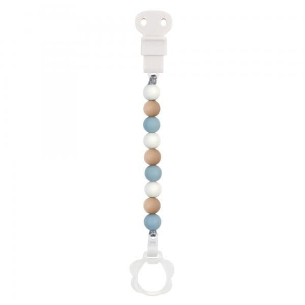 Nattou Prende Chupeta Silicone Branco/Azul/Bege