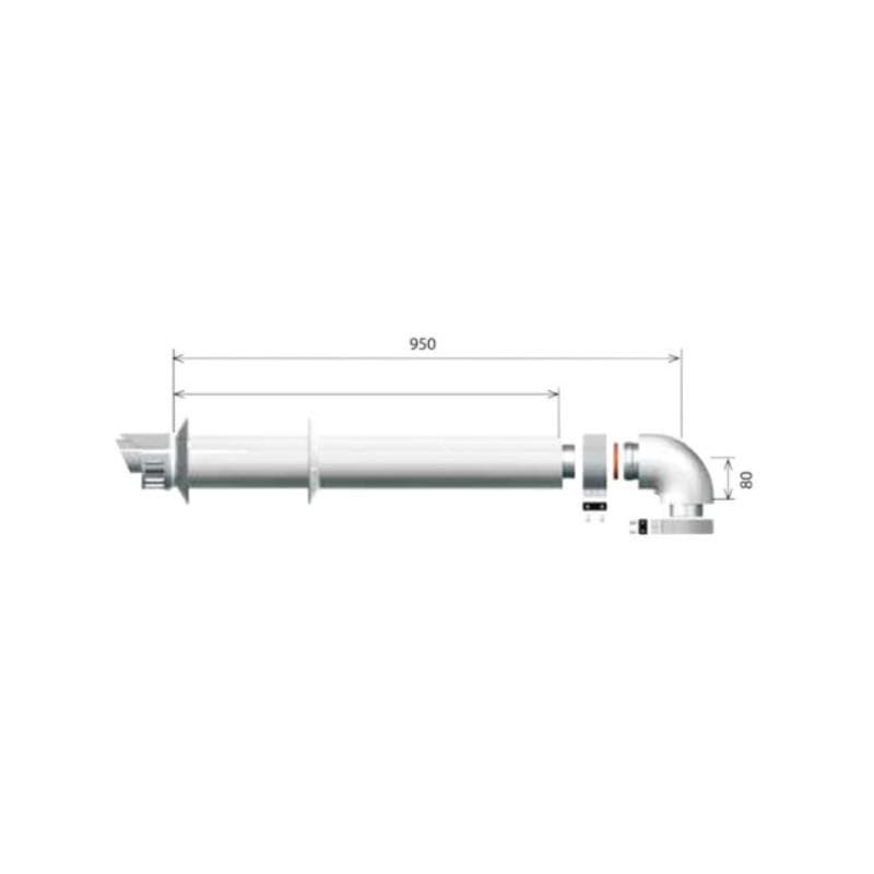 Ariston Kit de Descarga Coaxial Horizontal L 1.000