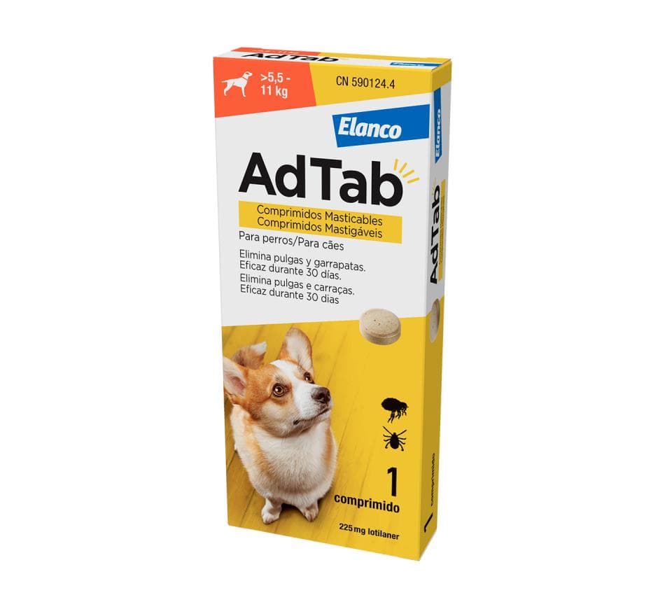 AdTab Comprimido Mastigável contra Pulgas e Carraças para Cães de 5.5 a 11Kg