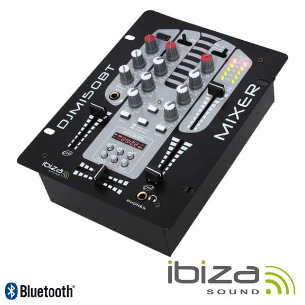 IBIZA Mesa de Mistura DJM150USB-BT Black