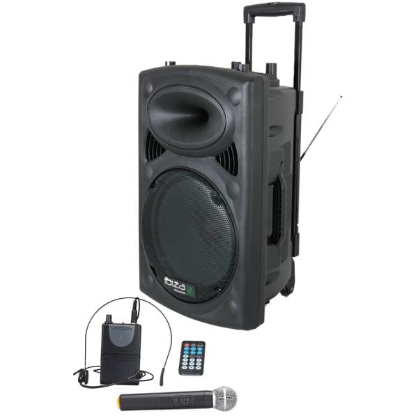 Ibiza Coluna Amplificada 15" 800W Black - PORT15UHF-BT