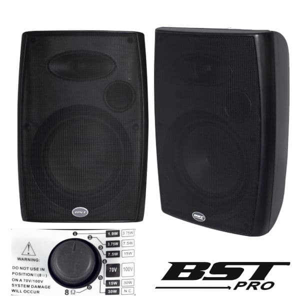 BSTPRO Conjunto 2 Colunas 8 OHM 100V 40W 6.5" Black - 370T