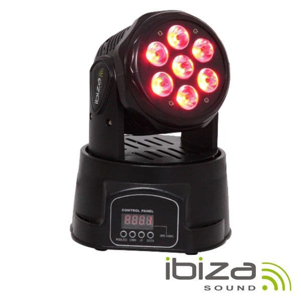 Party Light & Sound Moving Head Mini 1 LED Cree Branco 10w Gobo Dmx Mic