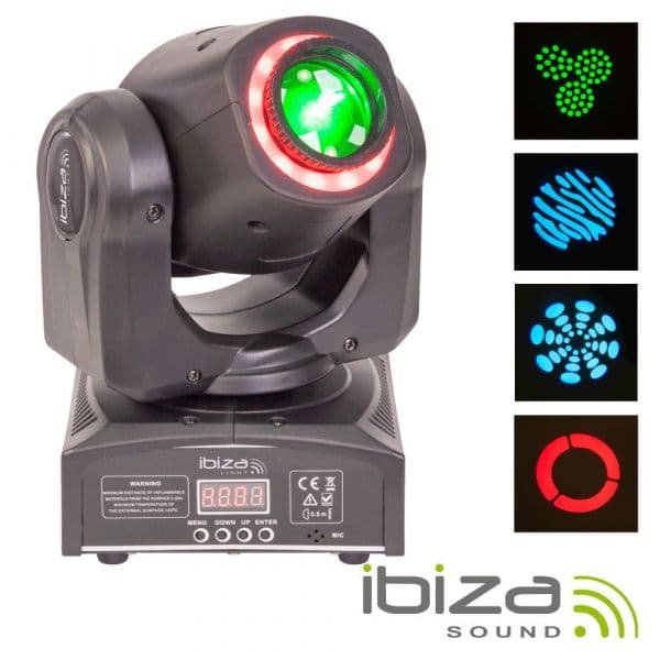Ibiza Moving Head 55w 2 em 1 Spot/animação Dmx Mic