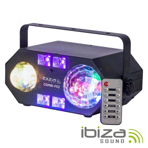 IBIZA Projetor 4em1 Astro Efeito Água Rgbw Uv Strobe Irc