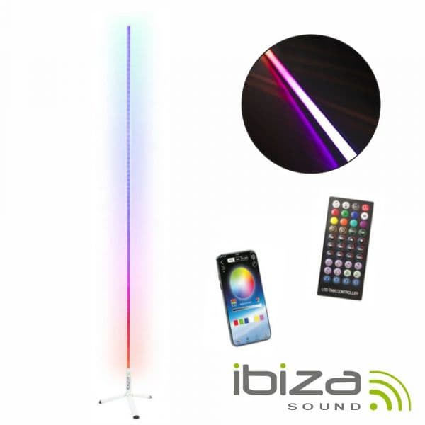 Ibiza Tubo LED RGB 1.8m Bluetooth com Suporte Branco