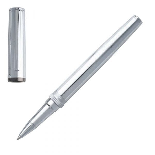 Hugo Boss Rollerball Gear Metal Cromado Tinta Preta - HSN9675B