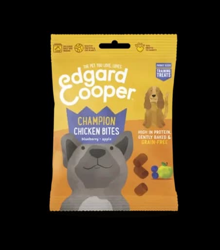 Edgard & Cooper Snacks Grain Free Chicken Bites, Frango/Mirtilos/Maçã