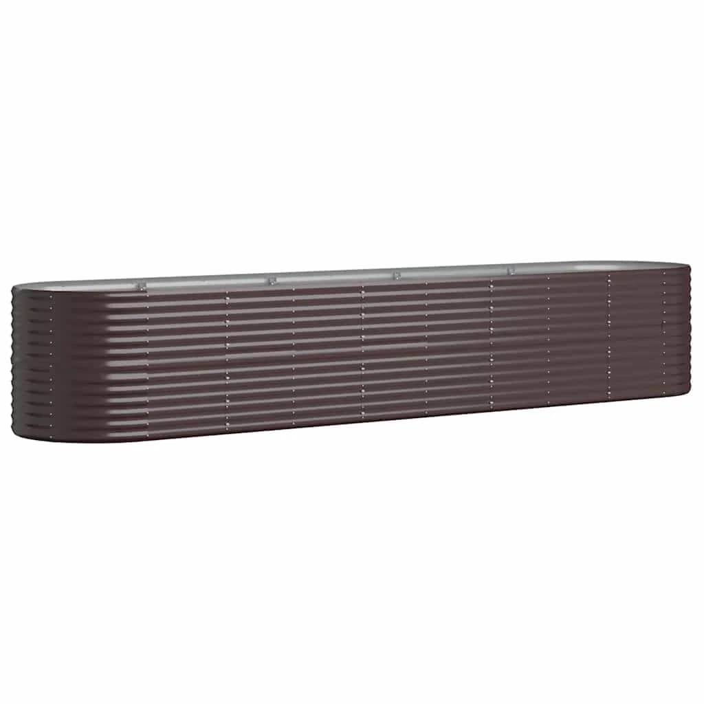 vidaXL Canteiro elevado jardim 368x80x68cm aço galvanizado castanho
