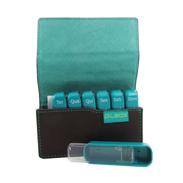 Pilbox Caixa Comprimidos Mini Cinza