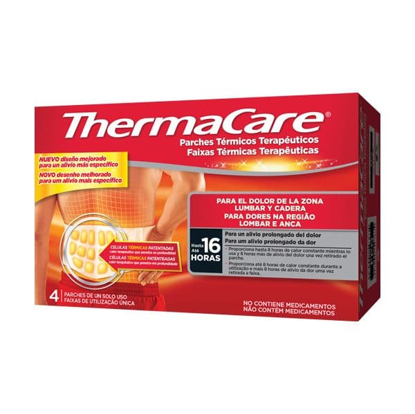 Thermacare Faixas Térmicas para Dores Lombar e Anca 4 Unidades