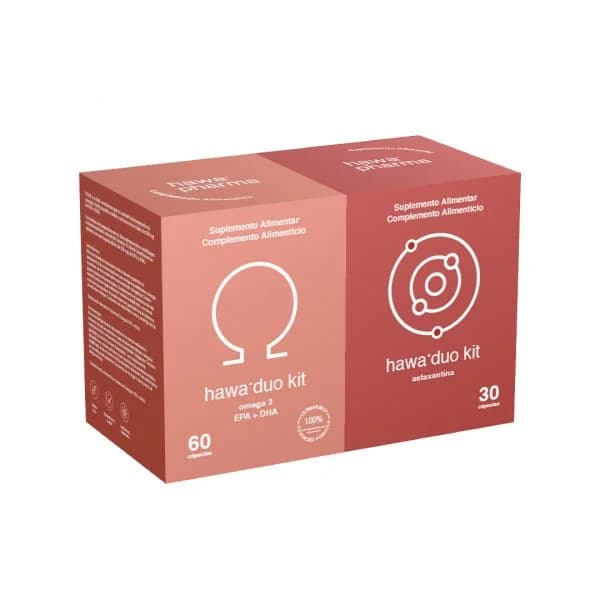 Hawa Duo Kit Ómega 3 (EPA e DHA) + Astaxantina 60 + 30 Cápsulas
