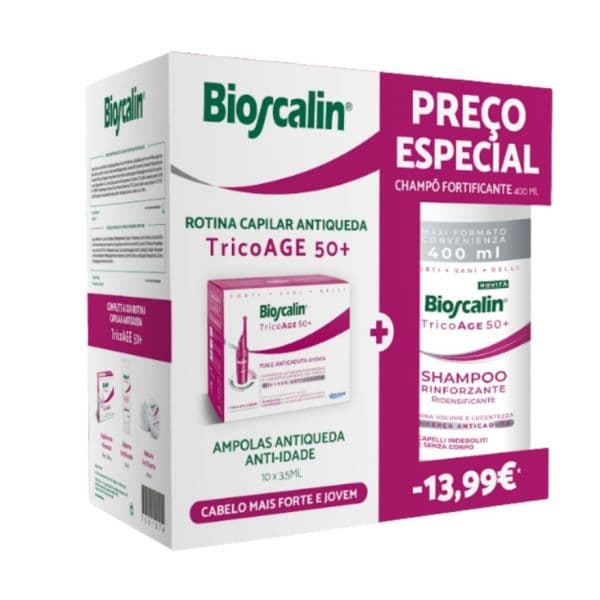 Bioscalin Rotina Capilar Antiqueda Tricoage 50+ 10x3.5ml